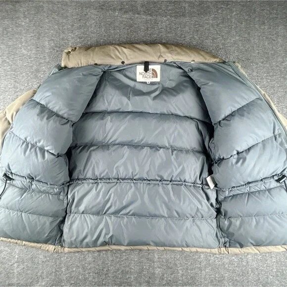 THE NORTH FACE Vintage SIERRA Goose Down Puffer Jacket Mens Sz M Beige NO HOOD - Picture 3 of 14